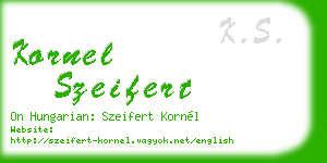 kornel szeifert business card